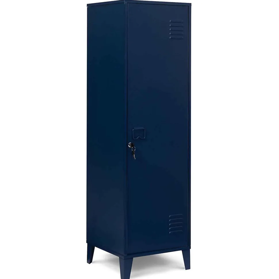 Armoire vestiaire ESTER 1 porte métal bleu foncé design industriel