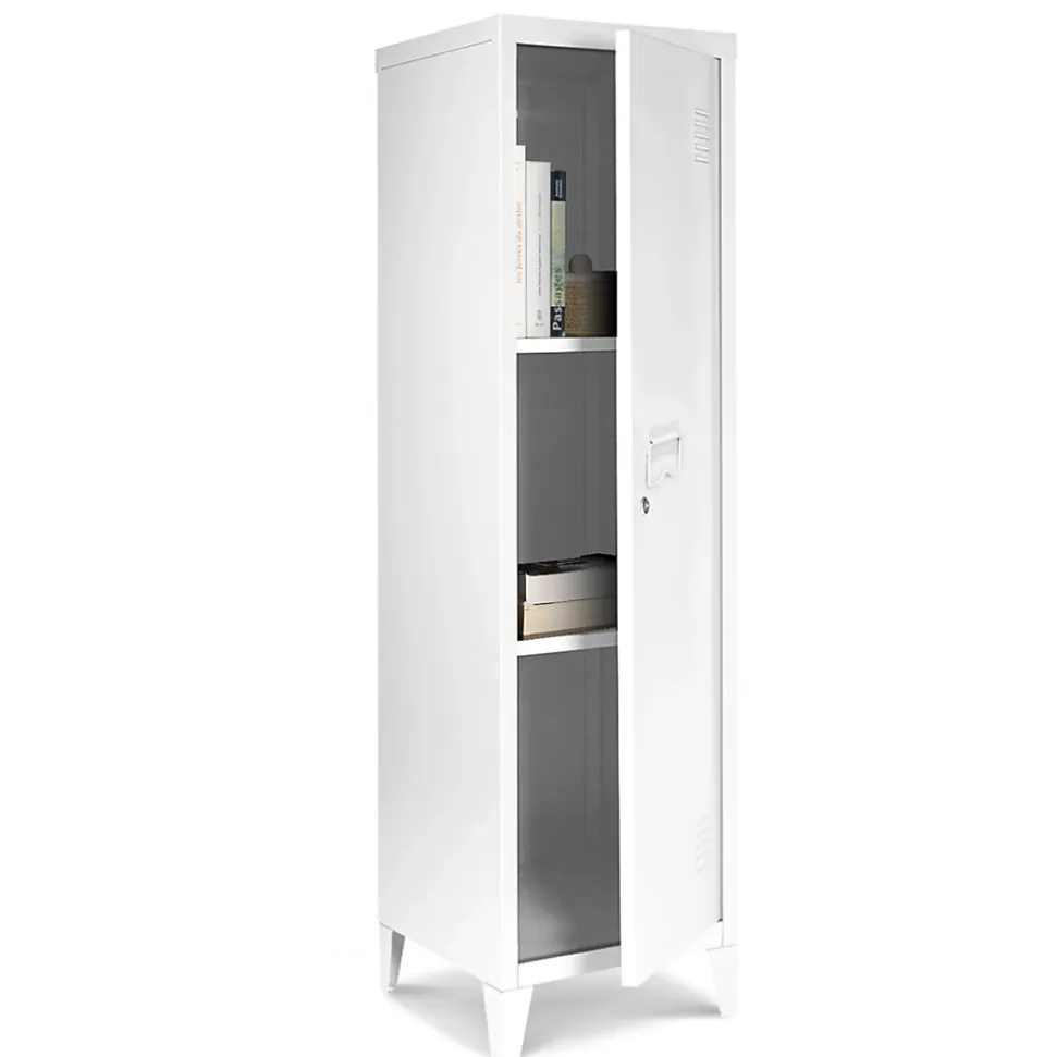 Armoire vestiaire ESTER 1 porte métal blanc design industriel