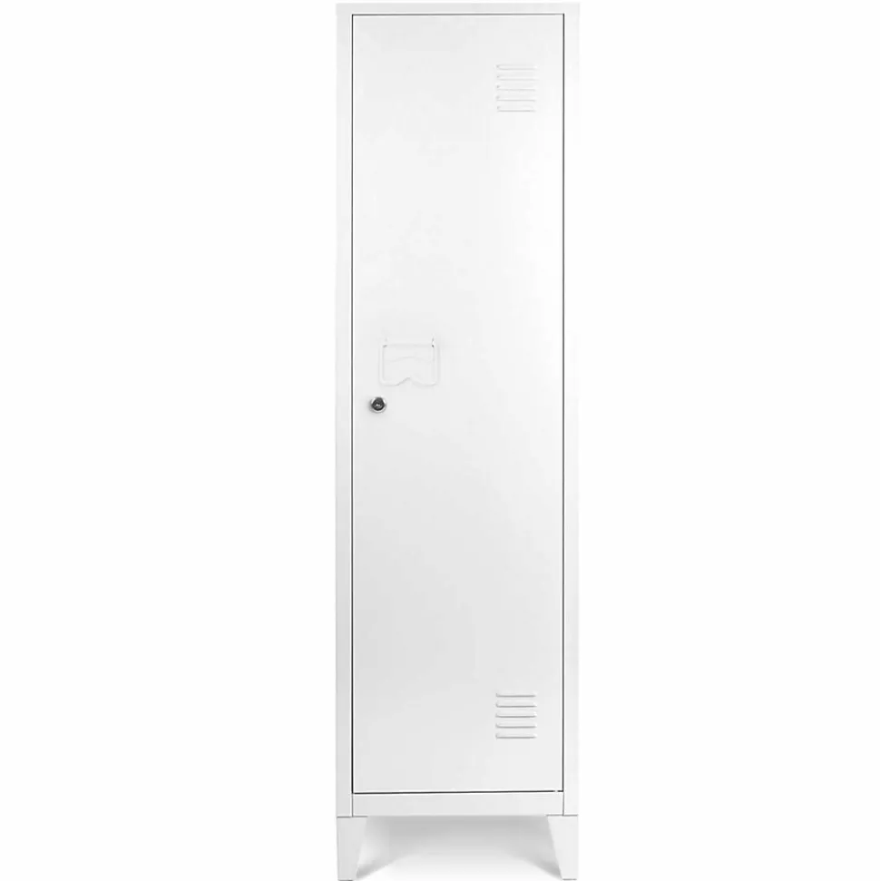 Armoire vestiaire ESTER 1 porte métal blanc design industriel