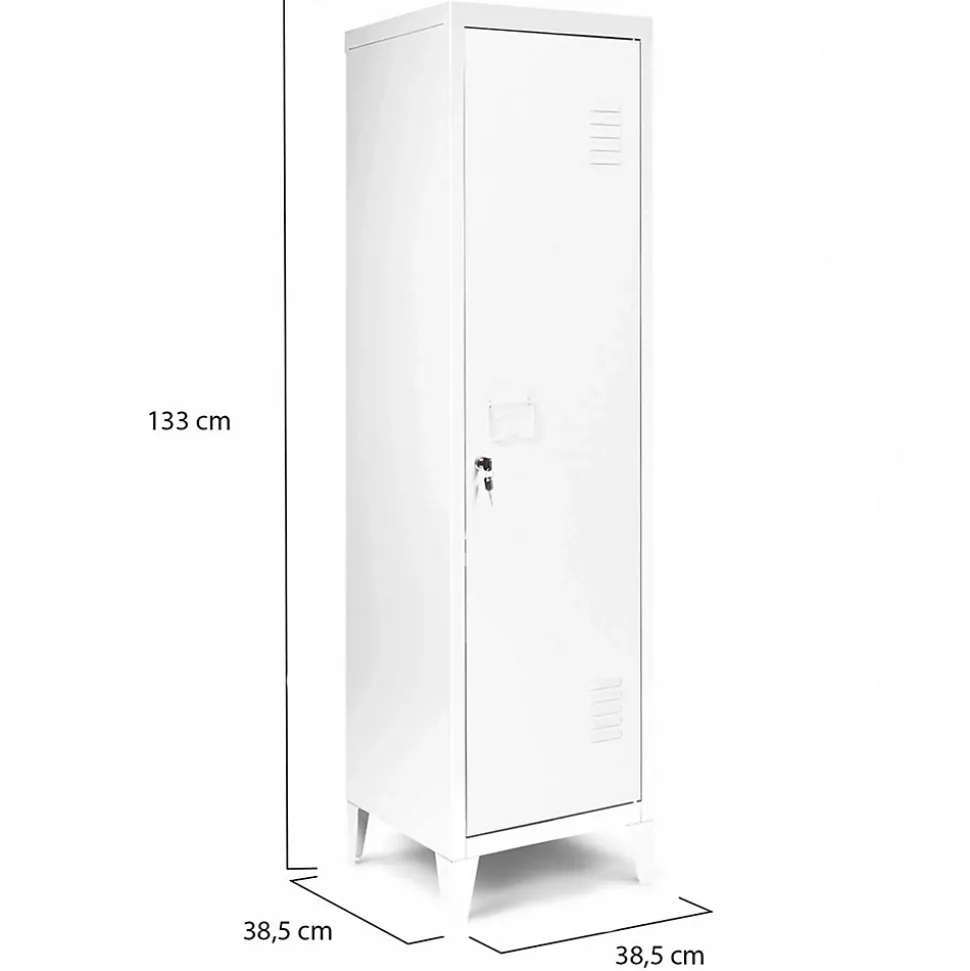 Armoire vestiaire ESTER 1 porte métal blanc design industriel