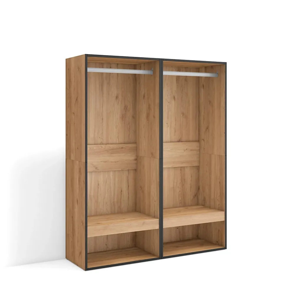 Armoire Vestiaire ouvert 120x35x145cm couleur chêne
