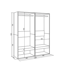 Armoire Vestiaire ouvert 120x35x145cm couleur chêne