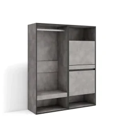 Armoire Vestiaire ouvert meuble chaussures 120x35x145cm couleur gris