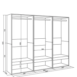 Armoire Vestiaire ouvert 180x35x145cm couleur chêne