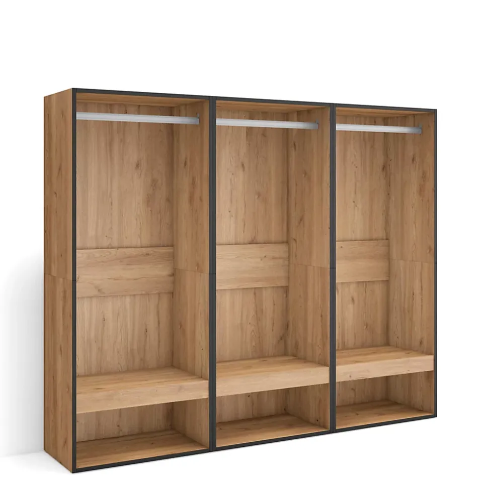 Armoire Vestiaire ouvert 180x35x145cm couleur chêne