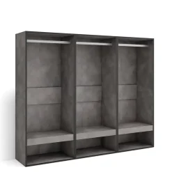 Armoire Vestiaire ouvert 180x35x145cm couleur gris ciment