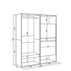 Armoire Vestiaire ouvert meuble chaussures 120x35x145cm couleur chêne