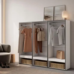 Armoire Vestiaire ouvert 180x35x145cm couleur blanc