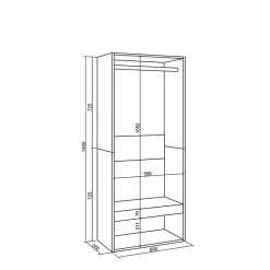 Armoire Vestiaire ouvert 60x35x145cm couleur blanc