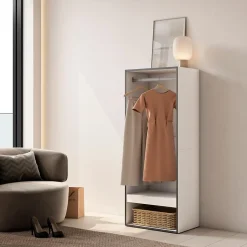 Armoire Vestiaire ouvert 60x35x145cm couleur blanc