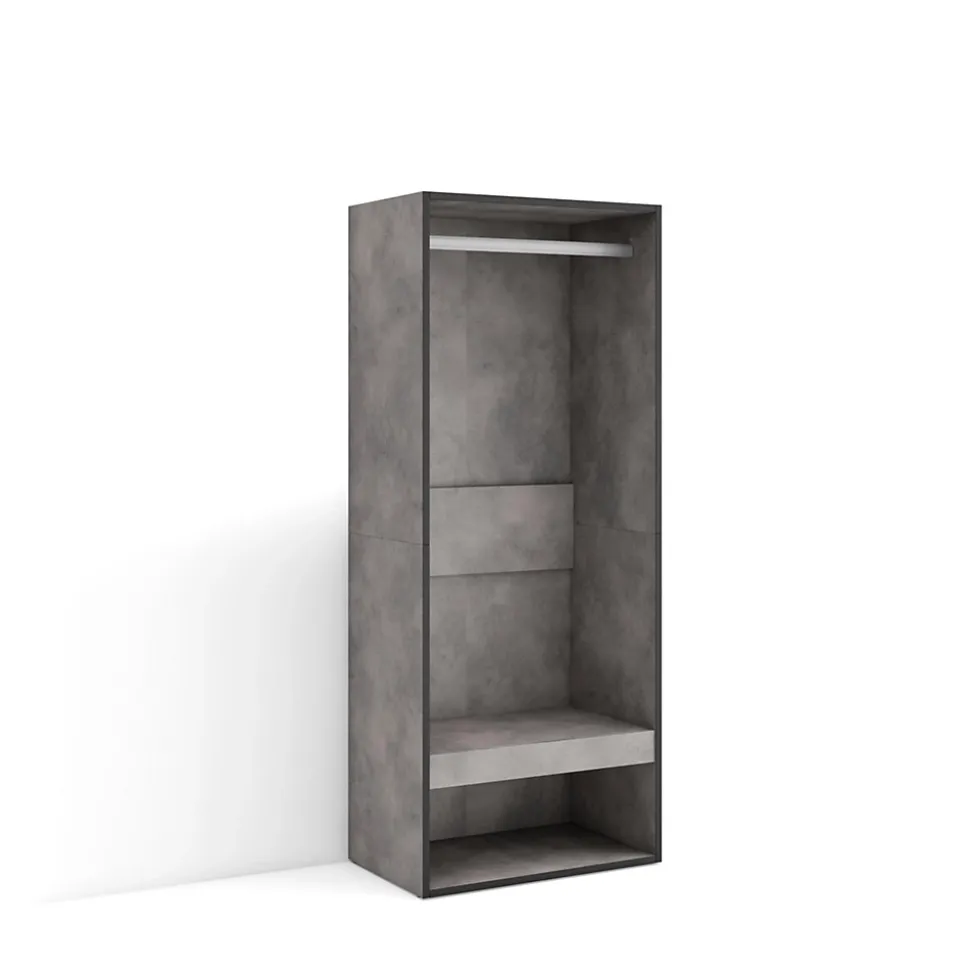 Armoire Vestiaire ouvert 60x35x145cm couleur gris ciment
