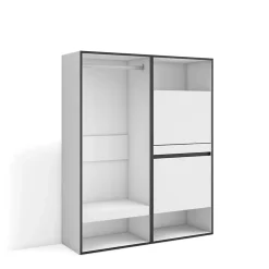 Armoire Vestiaire ouvert meuble chaussures 120x35x145cm couleur blanc