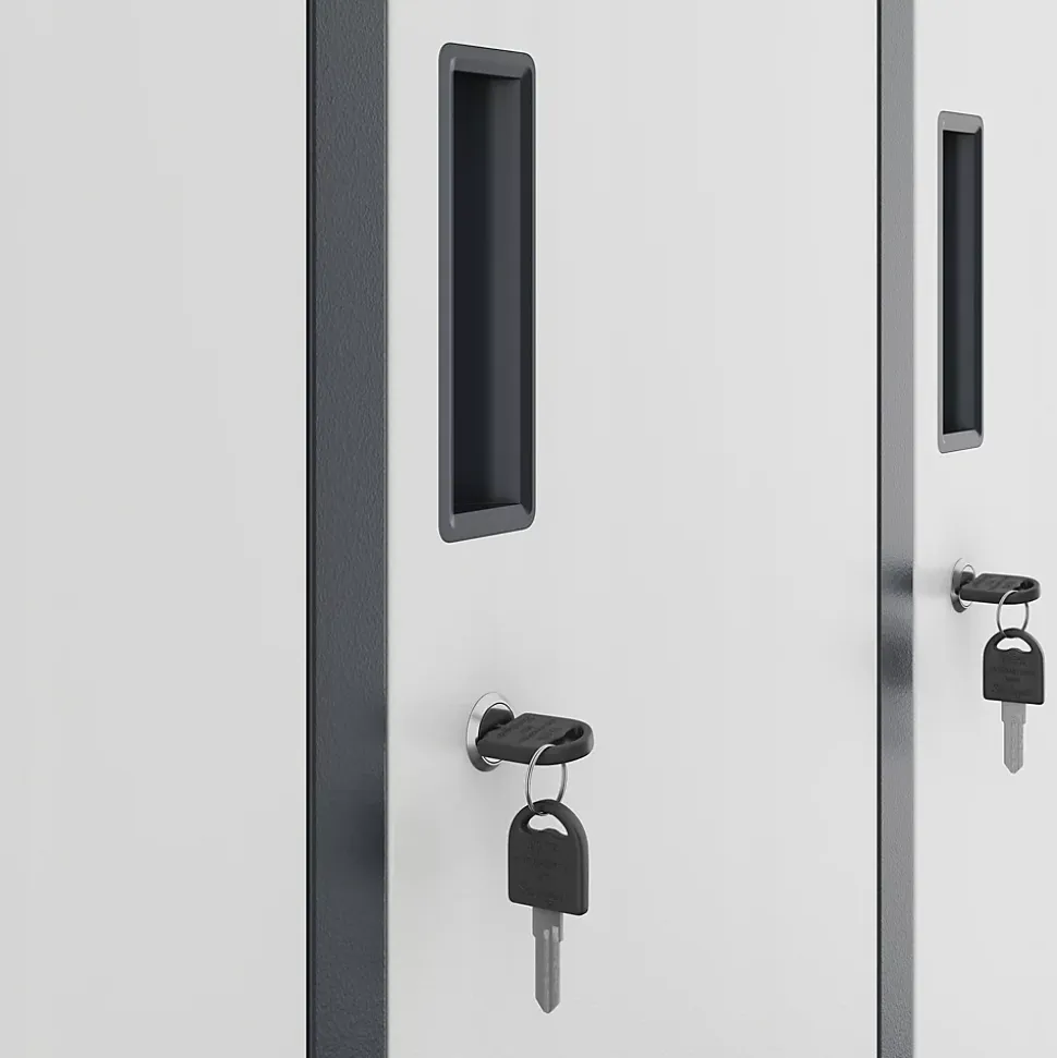 Armoire vestiaire pour vêtements de travail, 10 portes BARTEK, 900 x 1850 x 500 mm, blanc anthracite