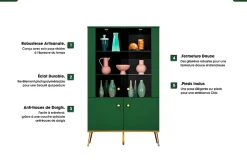 Armoire Vitrine - H.150 x L.92 x P.40 cm - SAPIN