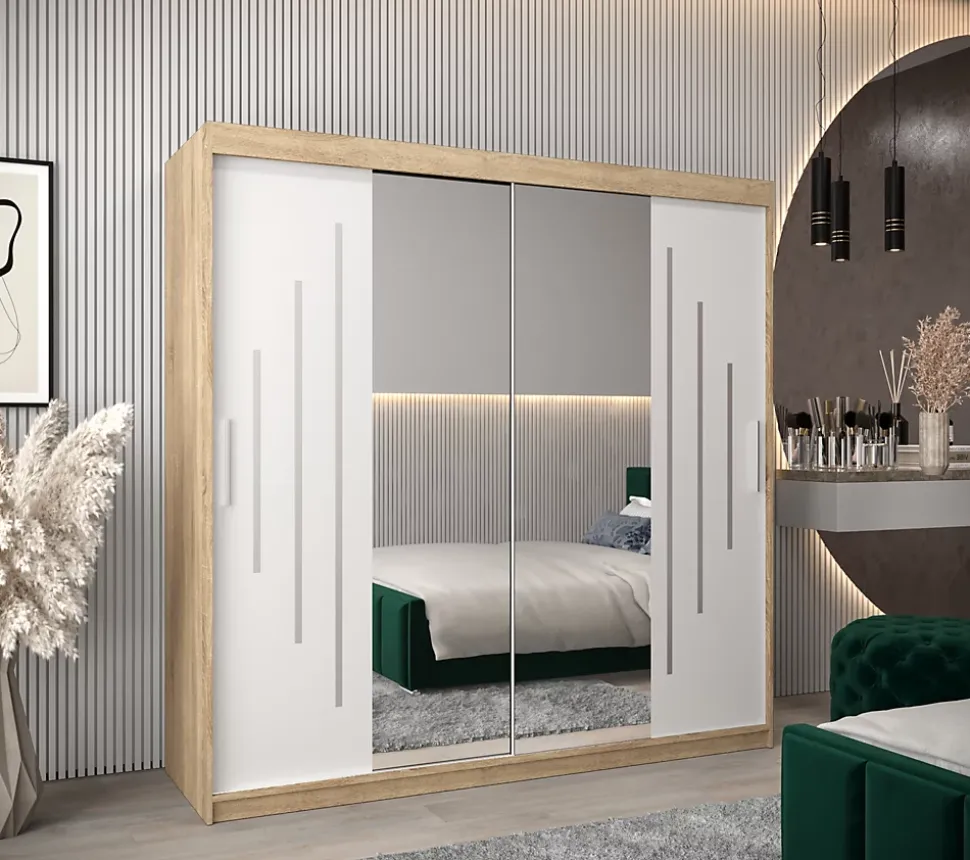 Armoire York 1 a portes coulissantes H. 200 x L. 200 x P. 62 2 portes
