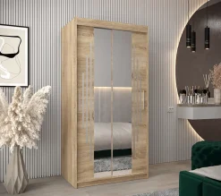 Armoire York 1 a portes coulissantes H. 200 x L. 100 x P. 62 2 portes