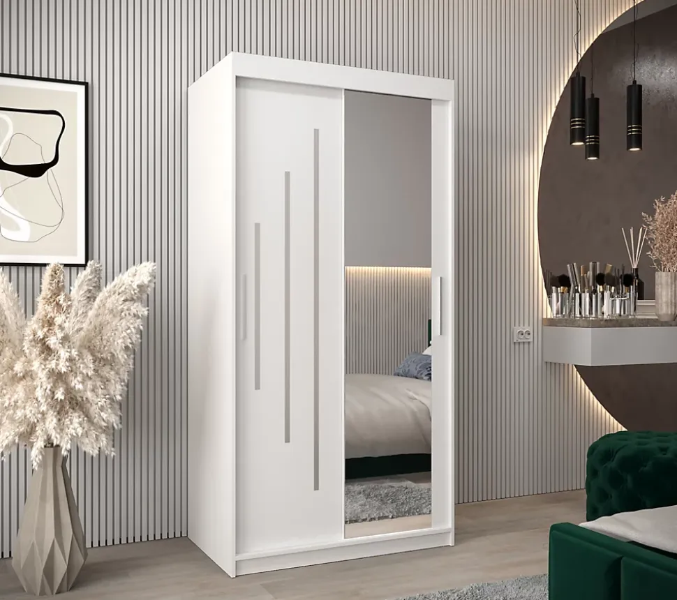 Armoire York 2 a portes coulissantes H. 200 x L. 100 x P. 62 2 portes