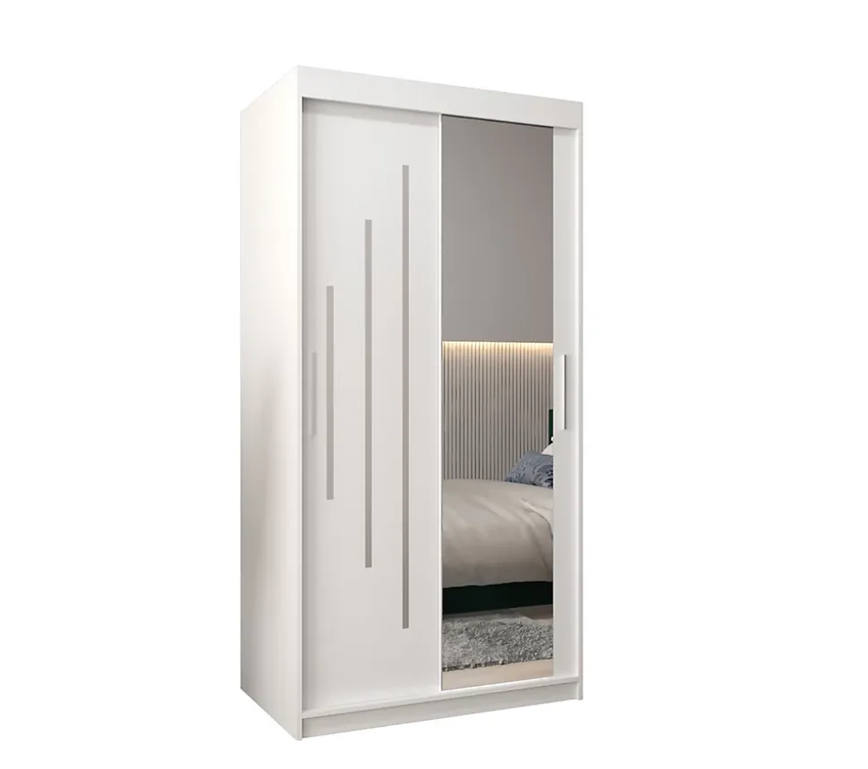 Armoire York 2 a portes coulissantes H. 200 x L. 100 x P. 62 2 portes