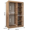 Armoire York 1 a portes coulissantes H. 200 x L. 120 x P. 62 2 portes