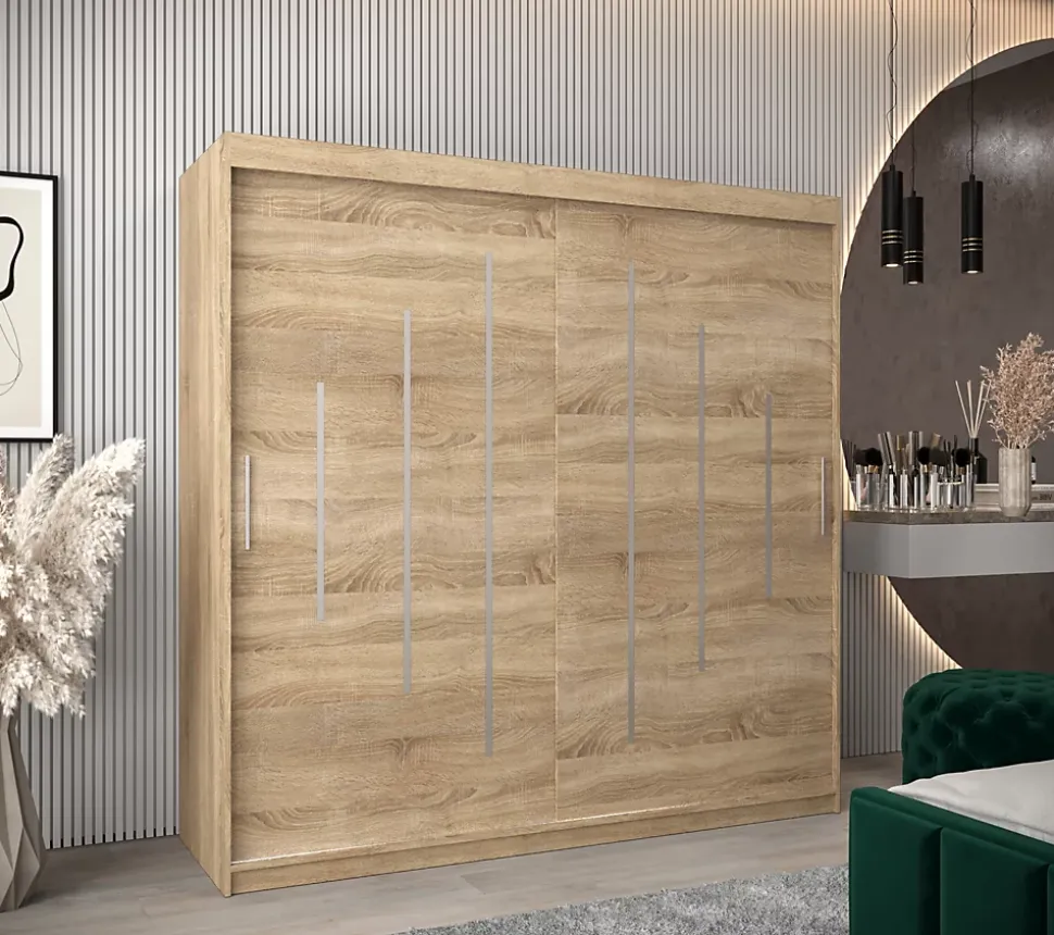 Armoire York a portes coulissantes H. 200 x L. 200 x P. 62 2 portes