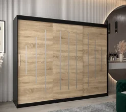 Armoire York a portes coulissantes H. 200 x L. 250 x P. 62 3 portes