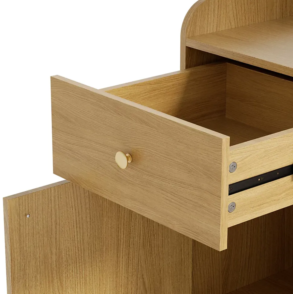 Armoires d'entrée Moderne en Bois Naturel, avec Crochets Réglables et Étagères Spacieuses, Banc à Chaussures Intégré