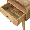 Artisan Furniture Bois massif Newton effet chêne table de chevet, 1 tiroir, 1 étagère, beige