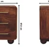 Artisan Furniture Bois massif 3 tiroir arrondi commode, marron