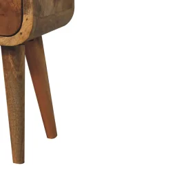 Artisan Furniture Bois massif Extra Mini courbé effet chêne table de chevet, 2 tiroirs, beige