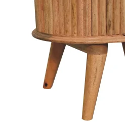 Artisan Furniture Bois massif Soba Nordic table de chevet, 2 tiroirs, beige