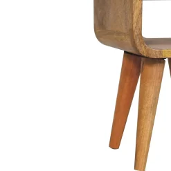 Artisan Furniture Bois massif Extra Mini effet chêne Curve Lower table de chevet, 1 tiroir et niche ouverte, marron