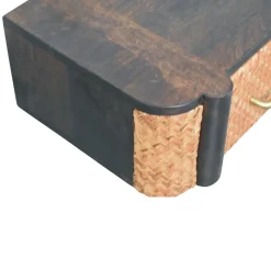 Artisan Furniture Bois massif rotin Curve à fixation murale Drawer, marron foncé