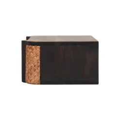 Artisan Furniture Bois massif rotin Curve à fixation murale Drawer, marron foncé