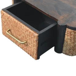 Artisan Furniture Bois massif rotin Curve à fixation murale Drawer, marron foncé