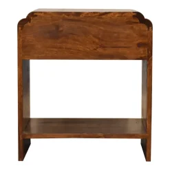 Artisan Furniture Bois massif Newton table de chevet, 1 tiroir et ouvert étagère, marron foncé