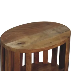 Artisan Furniture Bois massif Ariella Single étagère table de chevet, ouvert étagère, beige