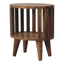 Artisan Furniture Bois massif Ariella Single étagère table de chevet, ouvert étagère, beige