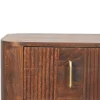 Artisan Furniture Bois massif Marlowe cannelé table de chevet, 2 tiroirs, marron foncé