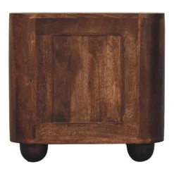 Artisan Furniture Bois massif Marlowe cannelé table de chevet, 2 tiroirs, marron foncé