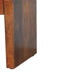 Artisan Furniture Bois massif Mini Darcy châtaignier table de chevet avec courbé Edges, 1 tiroir, marron foncé