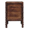 Artisan Furniture Bois massif cadre en bambou table de chevet in amande grillée, 2 tiroirs, marron