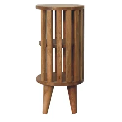 Artisan Furniture Bois massif Ariella Double étagère effet chêne table de chevet, marron