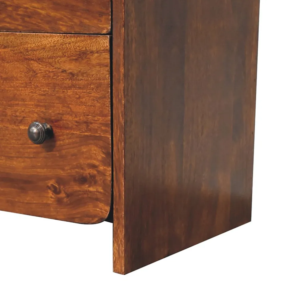 Artisan Furniture Bois massif Aspen commode étroite, 3 tiroirs, marron