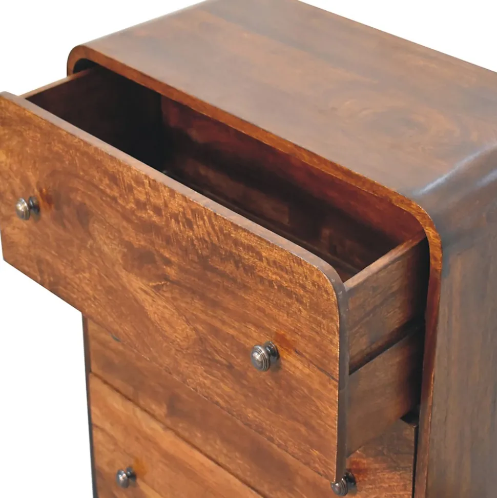 Artisan Furniture Bois massif Aspen commode étroite, 3 tiroirs, marron