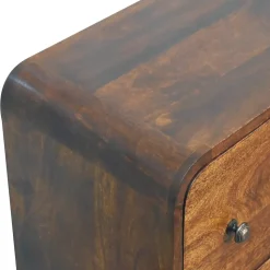 Artisan Furniture Bois massif Aspen commode étroite, 3 tiroirs, marron