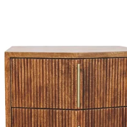 Artisan Furniture Bois massif Louvre table de chevet, 2 tiroirs, marron