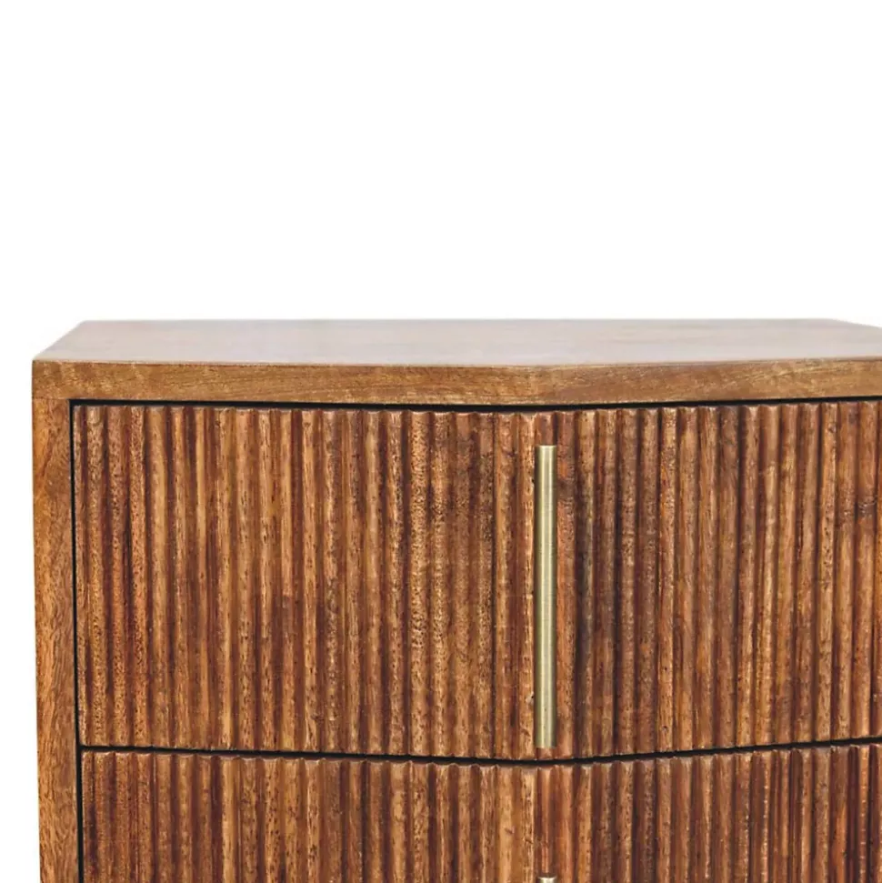 Artisan Furniture Bois massif Louvre table de chevet, 2 tiroirs, marron