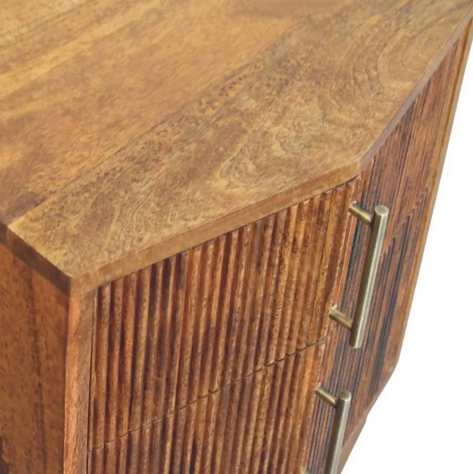 Artisan Furniture Bois massif Louvre table de chevet, 2 tiroirs, marron