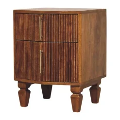 Artisan Furniture Bois massif Louvre table de chevet, 2 tiroirs, marron