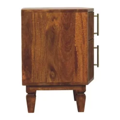 Artisan Furniture Bois massif Louvre table de chevet, 2 tiroirs, marron